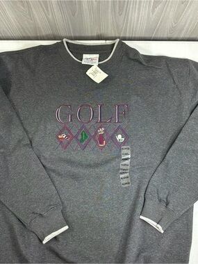 Embroidered Gray Golf Outdoor Crewneck Sweatshirt Vintage Unisex Sz XL Vintage